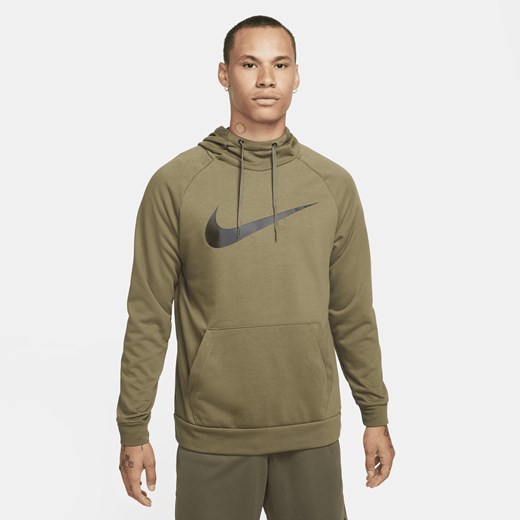 Męska bluza z kapturem i nadrukiem do fitnessu Nike Dry Graphic - Zieleń Nike M Nike poland
