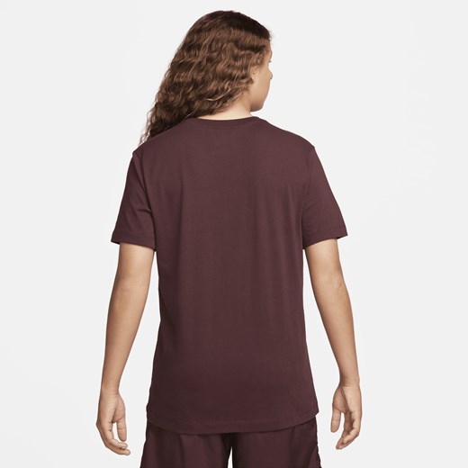 T-shirt męski Nike brązowy z krótkim rękawem 