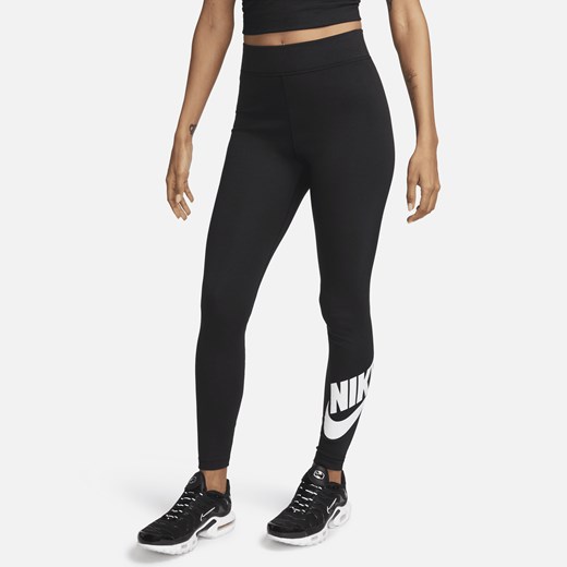 Damskie legginsy z wysokim stanem i grafiką Nike Sportswear Classics - Czerń Nike XS (EU 32-34) Nike poland