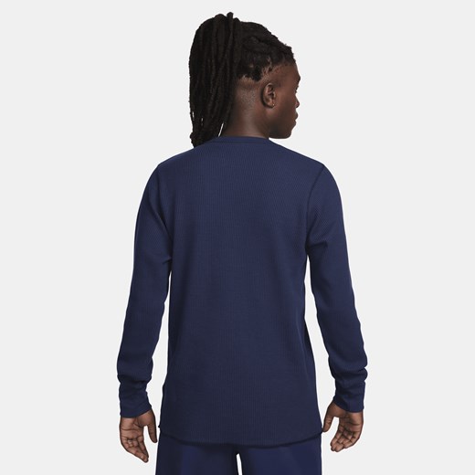 Męska bluza z długim rękawem z grubej dzianiny waflowej Nike Life - Niebieski Nike XXL Nike poland