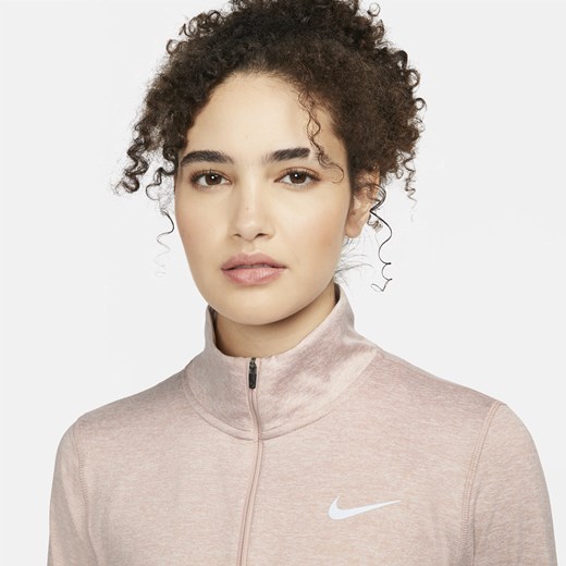 Damska koszulka do biegania z zamkiem 1/2 Nike - Różowy Nike S (EU 36-38) Nike poland