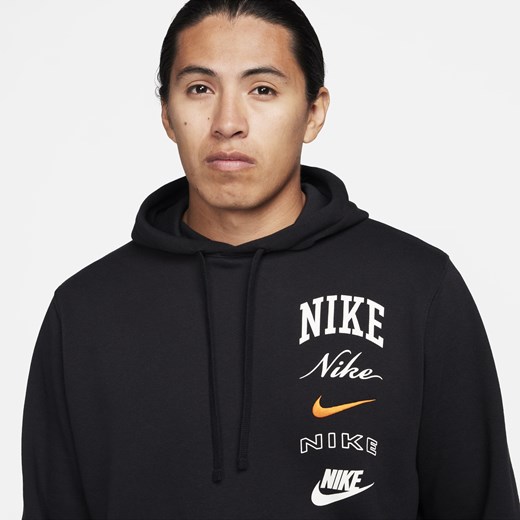 Bluza męska czarna Nike z napisem 
