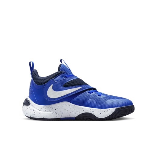 Buty sportowe dziecięce Nike niebieskie na rzepy skórzane 