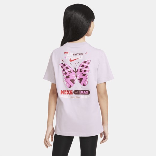 Bluzka dziewczęca Nike z bawełny różowa z krótkimi rękawami 