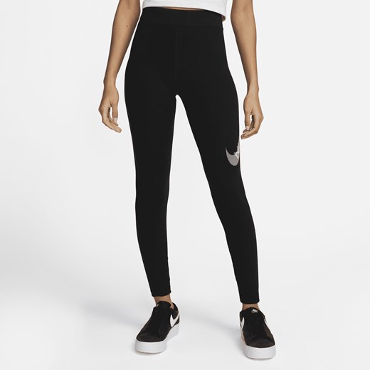 Damskie legginsy z wysokim stanem Nike Sportswear Swoosh - Czerń Nike L (EU 44-46) Nike poland