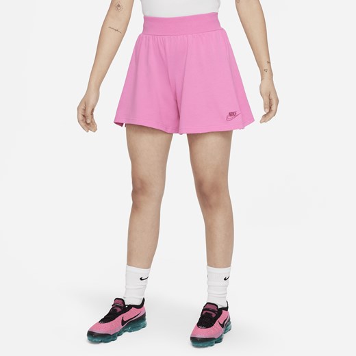 Różowe spodenki dziewczęce Nike jerseyowe 