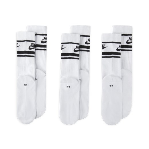 Klasyczne skarpety Nike Sportswear Dri-FIT Everyday Essential (3 pary) - Biel Nike 42-46 Nike poland
