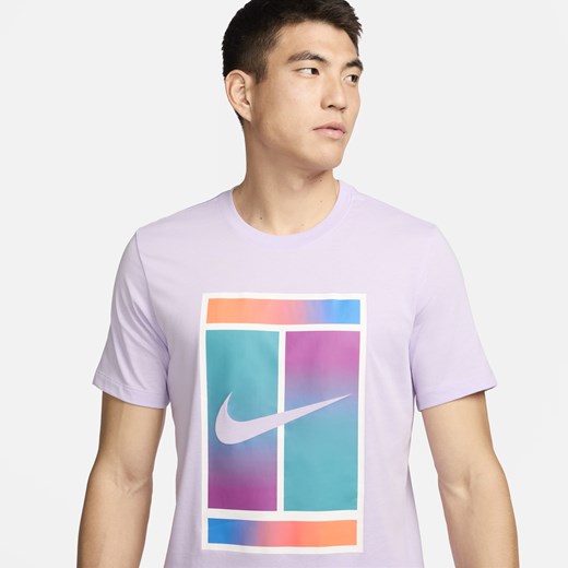 T-shirt męski Nike fioletowy z krótkim rękawem 
