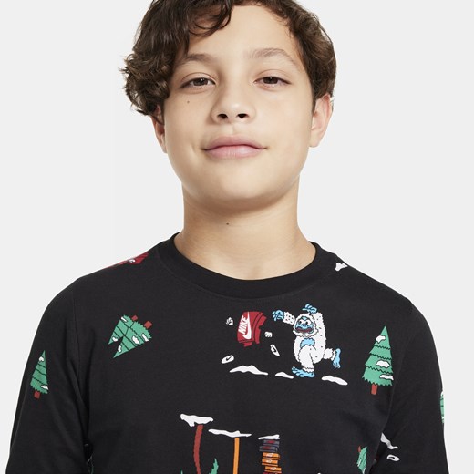 T-shirt z długim rękawem dla dużych dzieci Nike Sportswear - Czerń Nike S okazja Nike poland