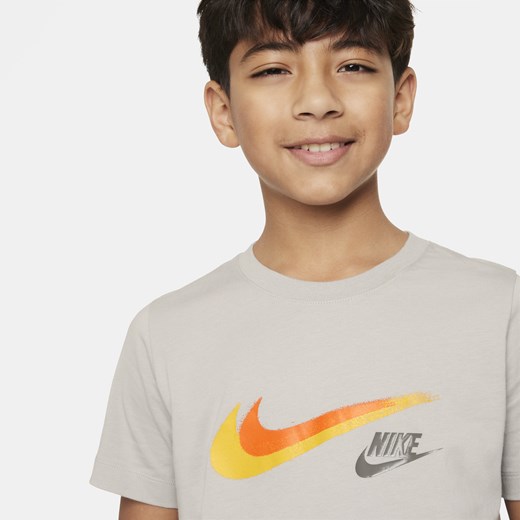 T-shirt chłopięce szary Nike z krótkimi rękawami 