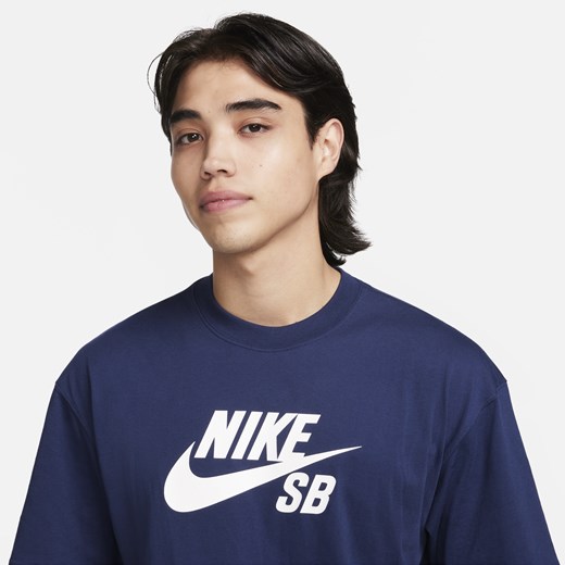 Męski T-shirt do skateboardingu z logo Nike SB - Niebieski Nike L Nike poland