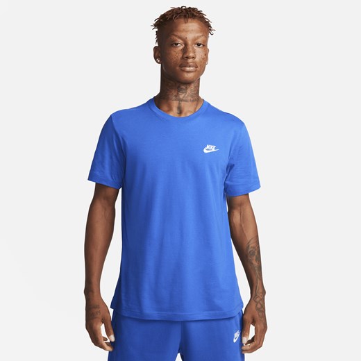 T-shirt męski niebieski Nike z krótkim rękawem 