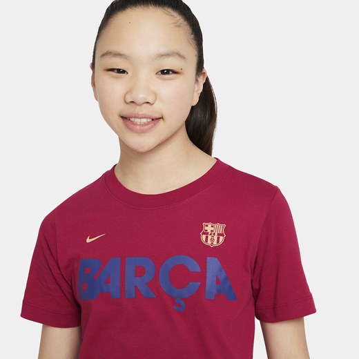 Bluzka dziewczęca Nike z napisem z krótkimi rękawami 