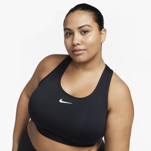 Damski stanik sportowy z wkładkami Nike Swoosh Medium Support (duże rozmiary) - Nike 3X Nike poland