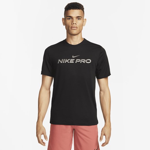 T-shirt męski Nike czarny z krótkim rękawem