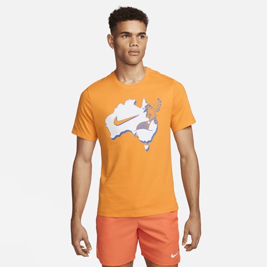 Męski T-shirt do tenisa NikeCourt - Żółty Nike L Nike poland