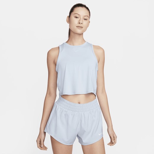 Bluzka damska Nike niebieska bez rękawów z okrągłym dekoltem 