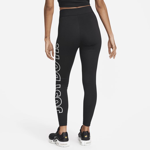 Czarne spodnie damskie Nike z napisami 