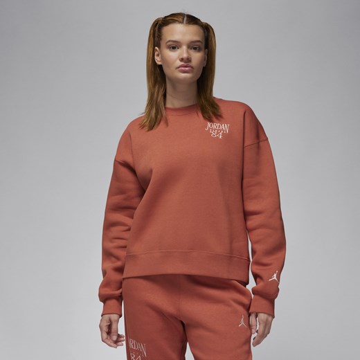 Damska bluza dresowa z półokrągłym dekoltem Jordan Brooklyn Fleece - Różowy Jordan XS (EU 32-34) Nike poland