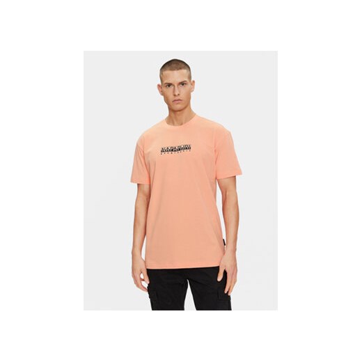 Napapijri T-Shirt NP0A4H8S Różowy Regular Fit ze sklepu MODIVO w kategorii T-shirty męskie - zdjęcie 169774756