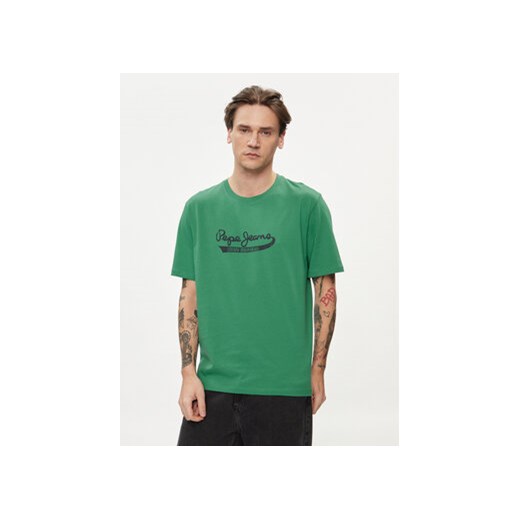 Pepe Jeans T-Shirt Claude PM509390 Zielony Regular Fit ze sklepu MODIVO w kategorii T-shirty męskie - zdjęcie 169777938