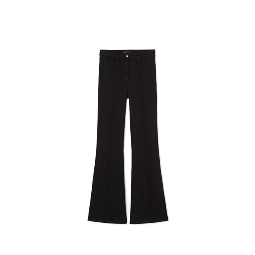 Cropp - Czarne spodnie flare - czarny ze sklepu Cropp w kategorii Spodnie damskie - zdjęcie 169779007