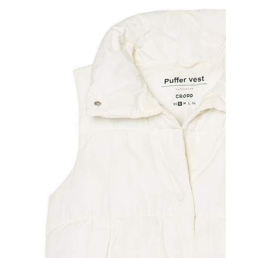 Cropp - Kremowa pikowana kamizelka - kremowy Cropp XL Cropp