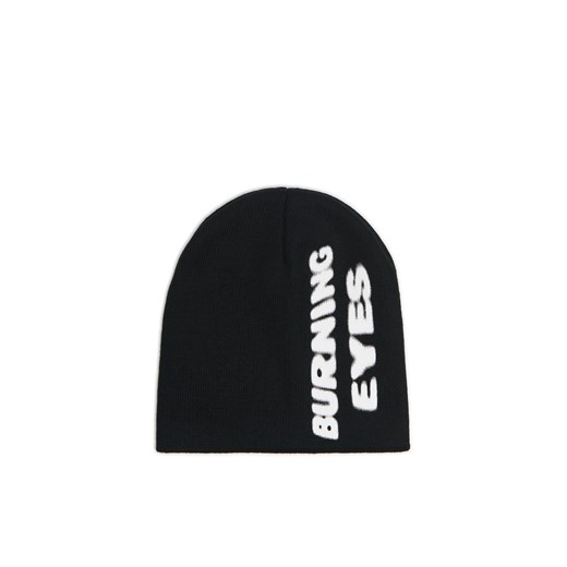 Cropp - Czarna czapka z napisem - czarny ze sklepu Cropp w kategorii Czapki zimowe damskie - zdjęcie 169779035