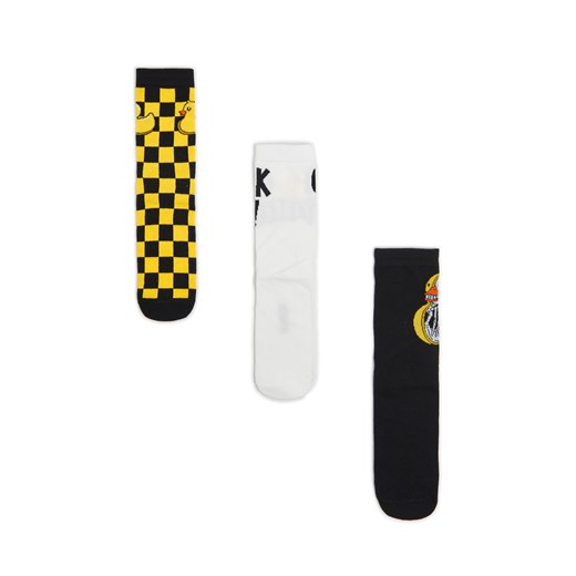 Cropp - 3 pack skarpet z wzorami - żółty ze sklepu Cropp w kategorii Skarpetki męskie - zdjęcie 169779068