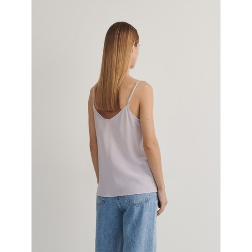 Reserved - Top z jedwabiu - lawendowy Reserved XL Reserved