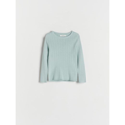 Reserved - Prążkowany sweter - jasnoturkusowy ze sklepu Reserved w kategorii Swetry dziewczęce - zdjęcie 169779829