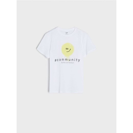 Sinsay - Koszulka z nadrukiem - biały ze sklepu Sinsay w kategorii T-shirty chłopięce - zdjęcie 169780518