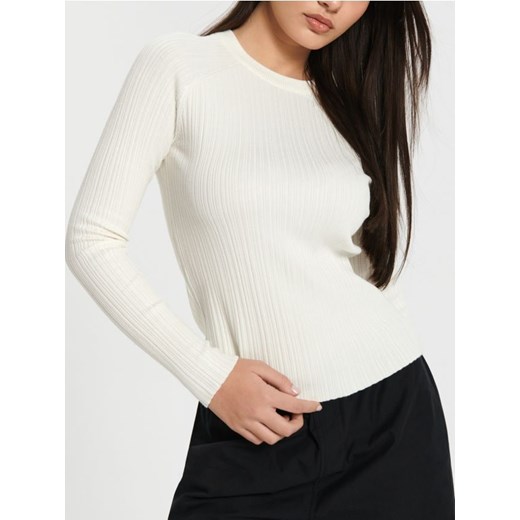 Sinsay - Sweter w prążki - kremowy ze sklepu Sinsay w kategorii Swetry damskie - zdjęcie 169780527