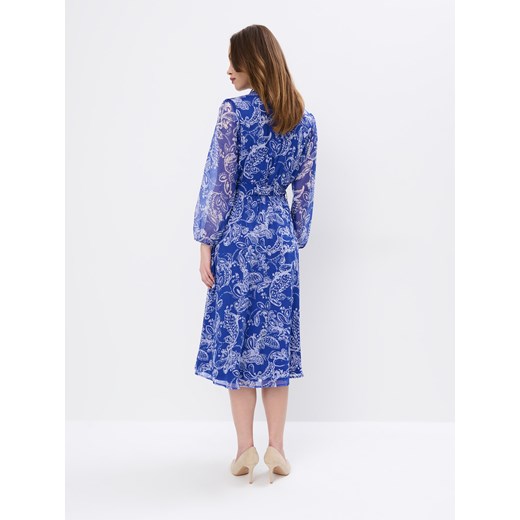 Mohito - Koszulowa niebieska sukienka midi - niebieski Mohito 32 Mohito