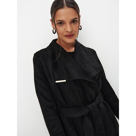 Mohito - Czarny płaszcz z wiązaniem - czarny Mohito 44 Mohito