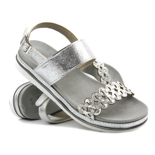 Wygodne sandały damskie- INBLU 8-28703, srebrne ze sklepu ulubioneobuwie w kategorii Sandały damskie - zdjęcie 169784116