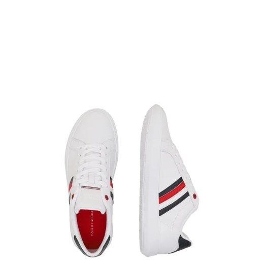 Buty sportowe męskie białe Tommy Hilfiger ze skóry sznurowane 