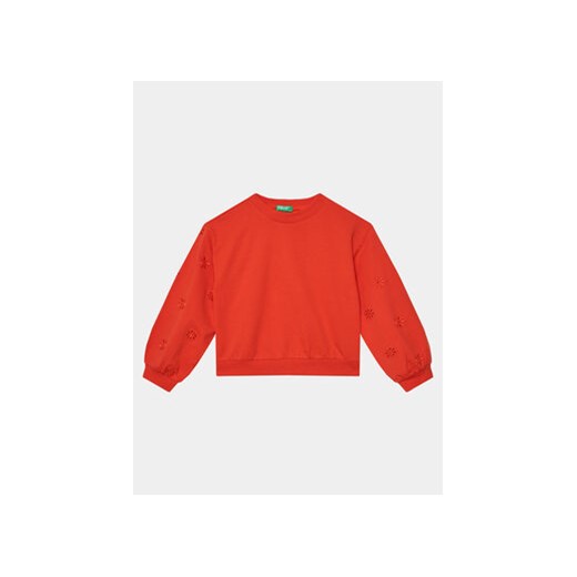 United Colors Of Benetton Bluza 3BC1C10ID Czerwony Regular Fit ze sklepu MODIVO w kategorii Bluzy dziewczęce - zdjęcie 169785589