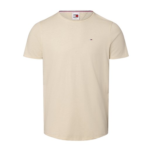 Tommy Jeans T-shirt męski Mężczyźni Bawełna beżowy jednolity ze sklepu vangraaf w kategorii T-shirty męskie - zdjęcie 169785875