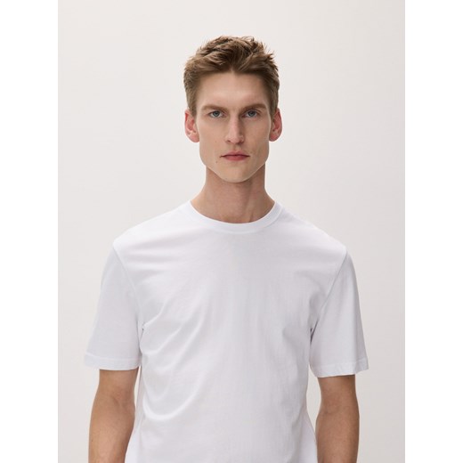 Reserved - Bawełniany t-shirt regular - biały ze sklepu Reserved w kategorii T-shirty męskie - zdjęcie 169786367
