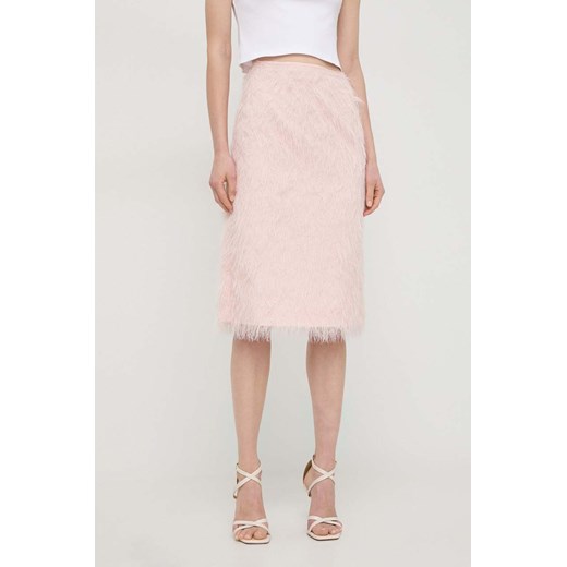 Twinset spódnica kolor różowy midi ołówkowa ze sklepu ANSWEAR.com w kategorii Spódnice - zdjęcie 169786776