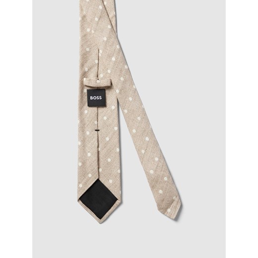 Krawat lniany z fakturowanym wzorem One Size Peek&Cloppenburg 