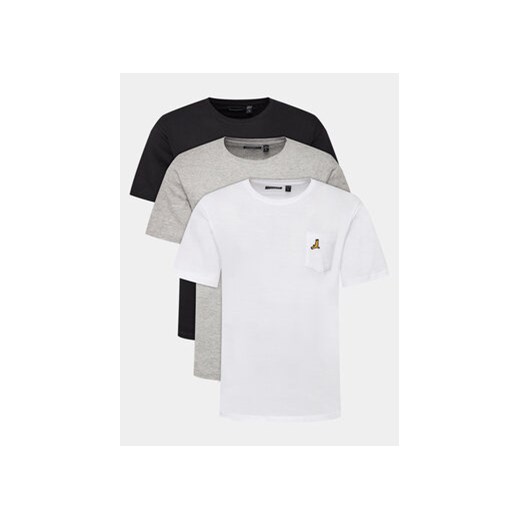 Brave Soul Komplet 3 t-shirtów MTS-149TRON Biały Regular Fit ze sklepu MODIVO w kategorii T-shirty męskie - zdjęcie 169800298