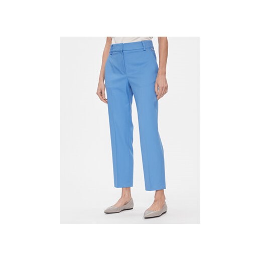 Tommy Hilfiger Spodnie materiałowe Core WW0WW39723 Niebieski Straight Fit ze sklepu MODIVO w kategorii Spodnie damskie - zdjęcie 169800579