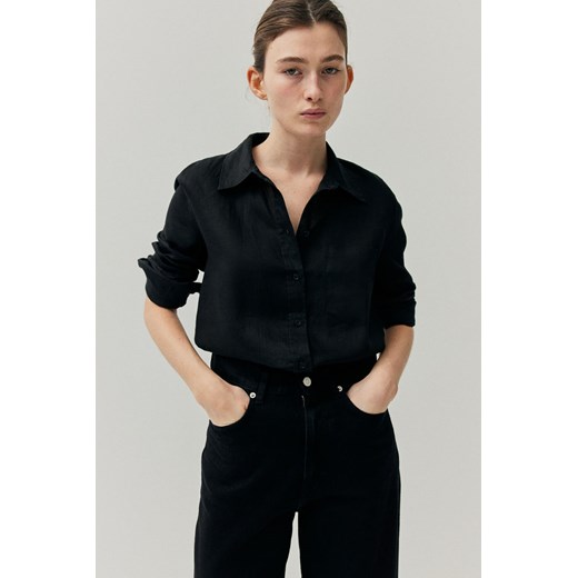 H & M - Lniana koszula - Czarny ze sklepu H&M w kategorii Koszule damskie - zdjęcie 169801008