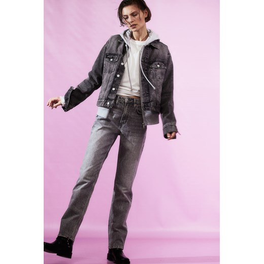 H & M - Slim Straight High Jeans - Szary ze sklepu H&M w kategorii Jeansy damskie - zdjęcie 169801028