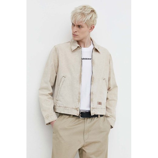 Dickies kurtka jeansowa NEWINGTON JACKET męska kolor beżowy przejściowa DK0A4YQN ze sklepu ANSWEAR.com w kategorii Kurtki męskie - zdjęcie 169802827