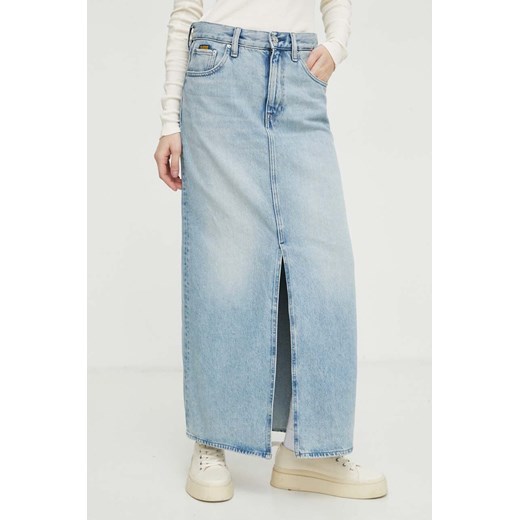 G-Star Raw spódnica jeansowa kolor niebieski maxi prosta ze sklepu ANSWEAR.com w kategorii Spódnice - zdjęcie 169802887