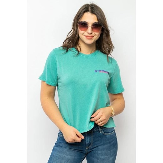 t-shirt damski tommy jeans dw0dw10435 zielony ze sklepu Royal Shop w kategorii Bluzki damskie - zdjęcie 169803956