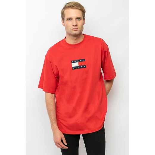 t-shirt męski tommy jeans dm0dm12581 czerwony ze sklepu Royal Shop w kategorii T-shirty męskie - zdjęcie 169803999